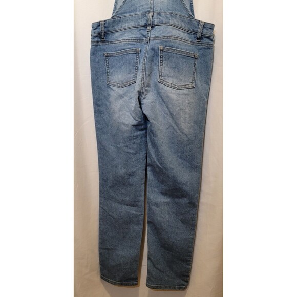 Cat & Jack Girls Super Skinny Denim Overalls Size L 30x26 Stretch - Picture 5 of 7
